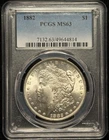 PCGS MS 63 1882 Morgan One Dollar S$1 Silver Coin-814