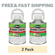 Rubber Cement Tire Repair Glue Brush Applicator Use With Plug 8oz pack of 2