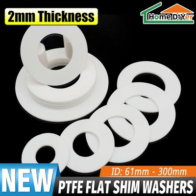 #ad #ad PTFE Round Flat Shim Washers ID 61 300mm x Thick 2mm Flange Sealing Gasket $12.69