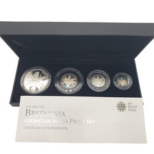 2011 Royal Mint Britannia 4 Coin Silver Proof Set 958 Ltd 3500 Box Cert UK QEII