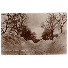 CORNHILL Snow Cutting at Cornhill March 1924, Banffshire RP Postcard Used 1935