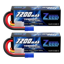 4S Lipo Battery 7200mAh 14.8V 80C with EC5 Connector Hard Case RC Battery for...