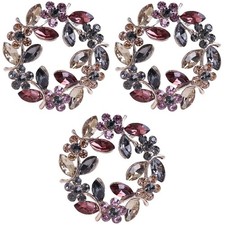 3 Pieces Lapel Pin Rhinestone Brooch Crystal Brooches for Women Flower