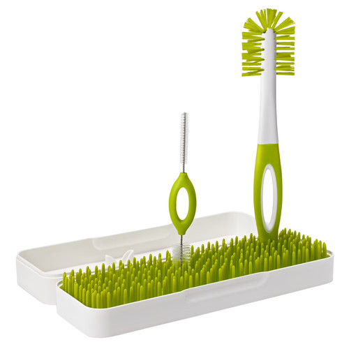 Boon Trip Compact Travel Bottle Drying Rack with 2 Baby Bottle Brushes