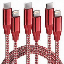 USB C to Lightning Cable 3Pack 6 FT Mfi Certified Iphone Fast Charger Type C