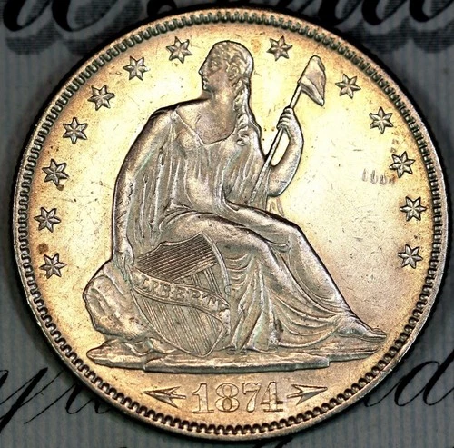 1874-P ARROWS SOLID+ GEM BU MS SEATED LIBERTY HALF-DOLLAR DC415 FROM HOARD