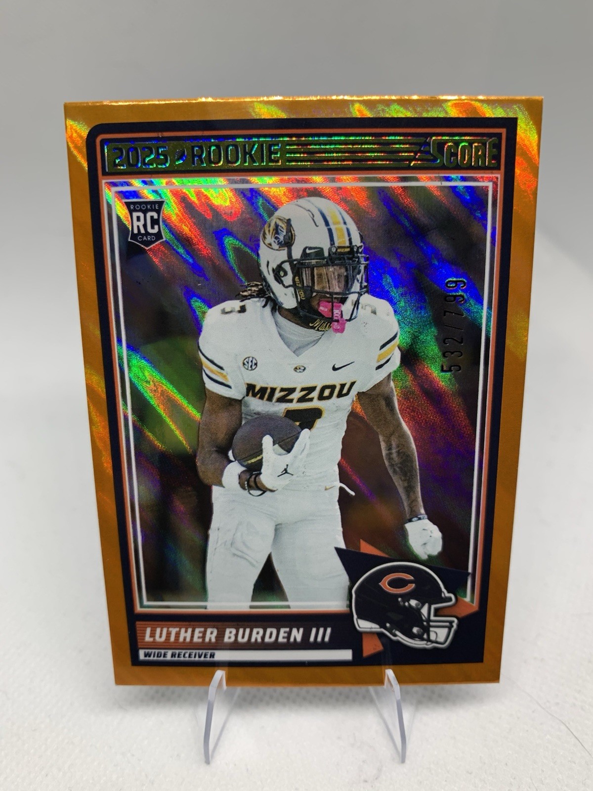 2025 Score Rookies Luther Burden (RC) #18 Lava /799 Chicago Bears