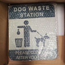 Outdoor Dog Waste Station with glow in the dark sign