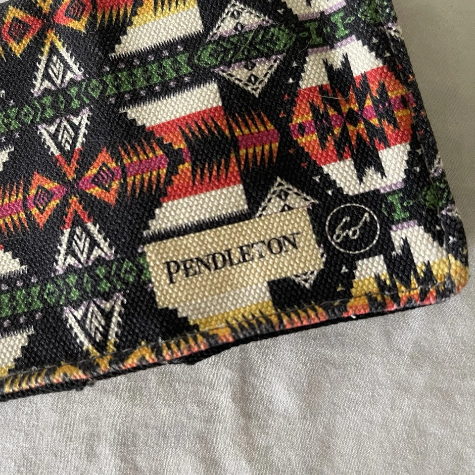 Pendleton Aztec Southwestern Native Canvas Bi-Fold Wallet Snap Button Vintage - Image 3 of 4