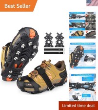 Crampons, Ice Cleats for Shoes and Boots with 12 Stainless Steel Spikes Non-S...