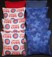 CORNHOLE BEANBAGS made w CHICAGO CUBS Fabric ACA Reg Bags, Top QUALITY Bags