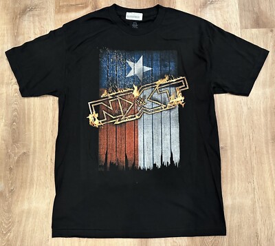 2015 WWE NXT Wrestling T-Shirt Size Large Texas Map Flag Fire New
