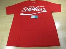 FULLY LACED SAN FRANCISCO "ENJOY THE SNEAKERS" COLA TEE SHIRT RED WHITE LARGE L