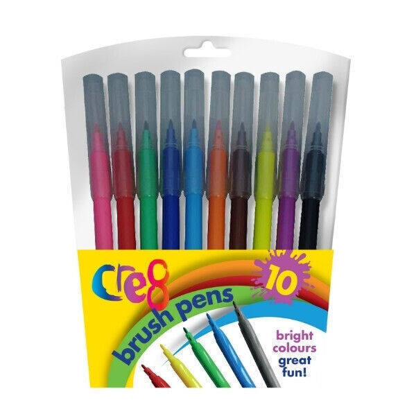 10-Color Brush Pen Set for Kids - Vibrant Felt Tips for Fun, Quality Coloring-image