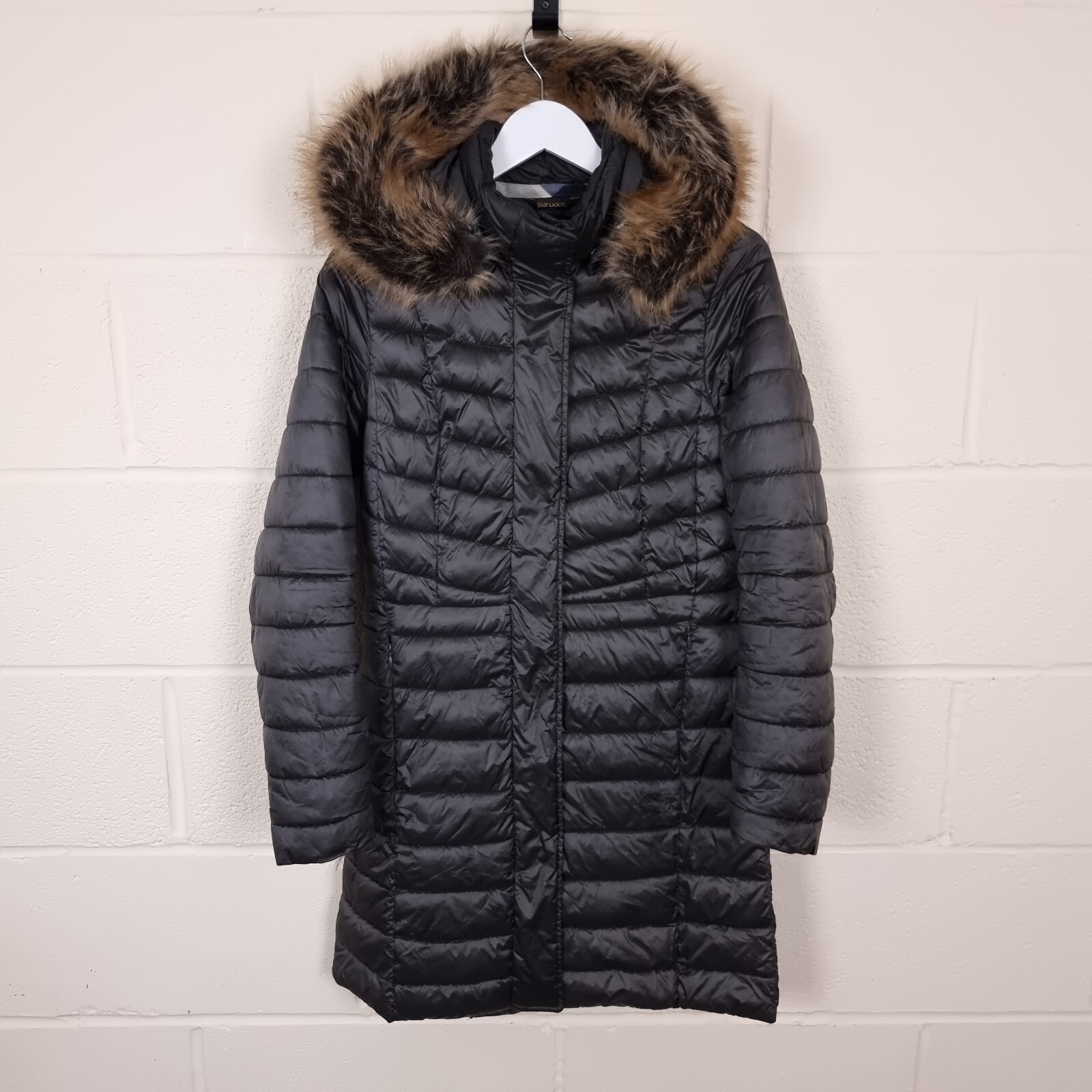 BARBOUR Berneray Fibre Down Parka Coat Womens UK 8 Ho… Gem