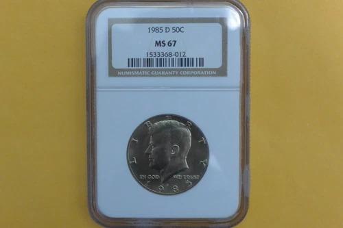 1985 D KENNEDY HALF DOLLAR MS 67 NGC