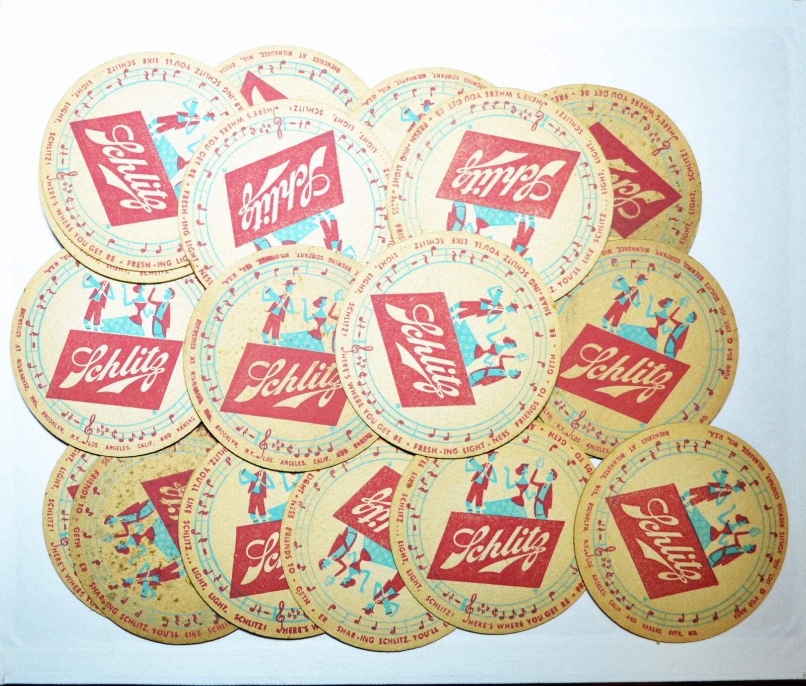 Schlitz Beer Coasters 24 Pieces Round Bar Accessories Advertising