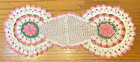 Doilies Lot - 5 pcs Raised Pink Roses Crochet Table Runners  Handmade Vintage-D1 — photo 4