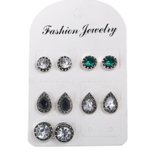 5 Pairs Women's Bohemian Fashion Stud Earring Sets Multi-Colors/Shapes New