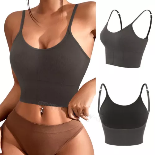 Women Strappy Sport Yoga Low U-Back Bralette Padded Bra Crop Top Cami Vest Tank - Bild 26 von 43