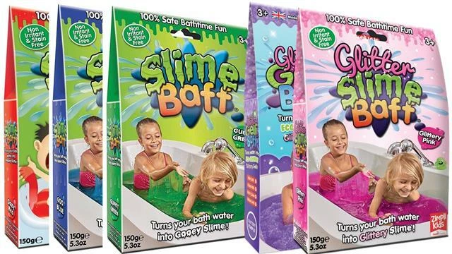 ZIMPLI KIDS Zimplikids Slime Baff rojo, azul verde, rosa y púrpura brillo baño juego