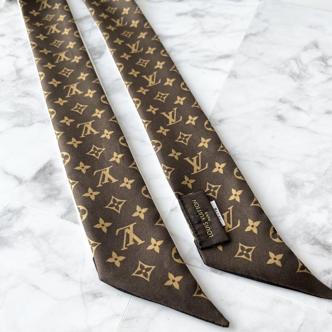 Louis Vuitton scarf bandeau trunk monogram M78724 white brown 120×5cm brand