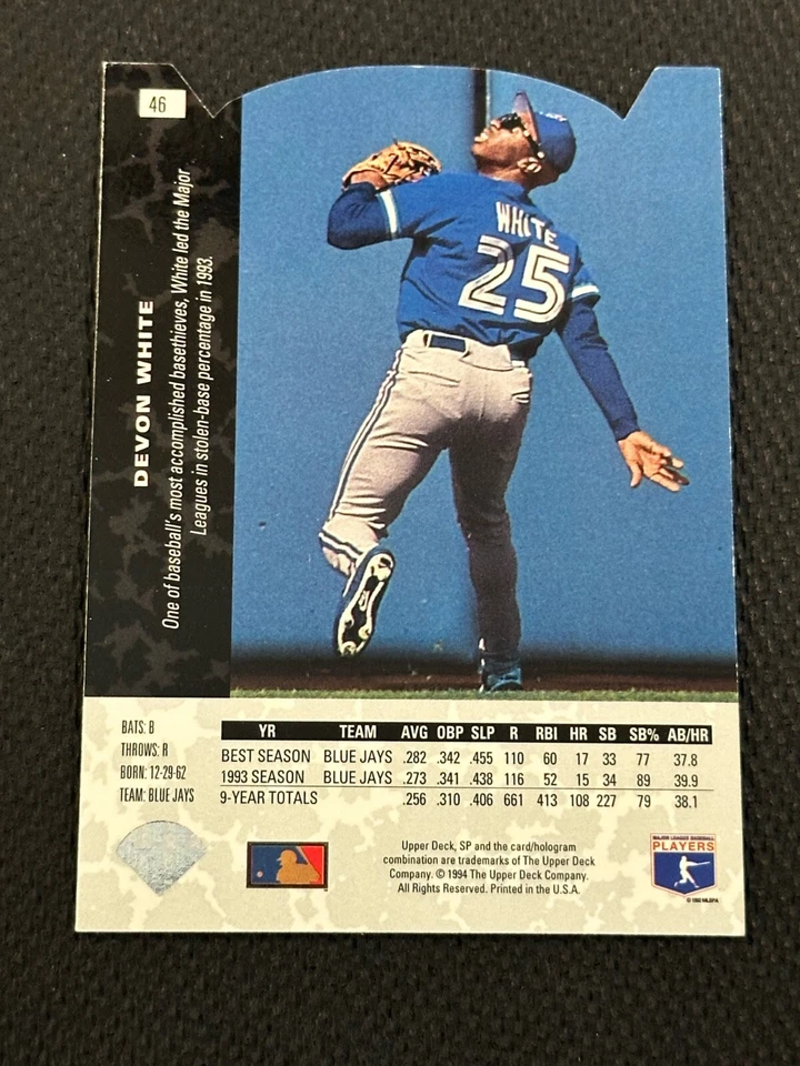 1994 Upper Deck SP Devon White Die-Cut  - Image 2 of 3