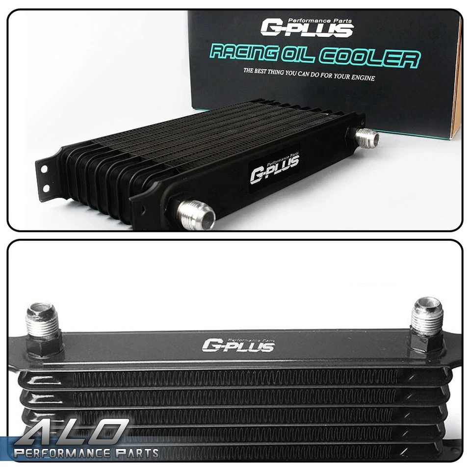 Universal 10 Row 10AN Aluminum Engine Oil Cooler+Filter Relocation Kit+Oil Line — 第 3/4 张图片