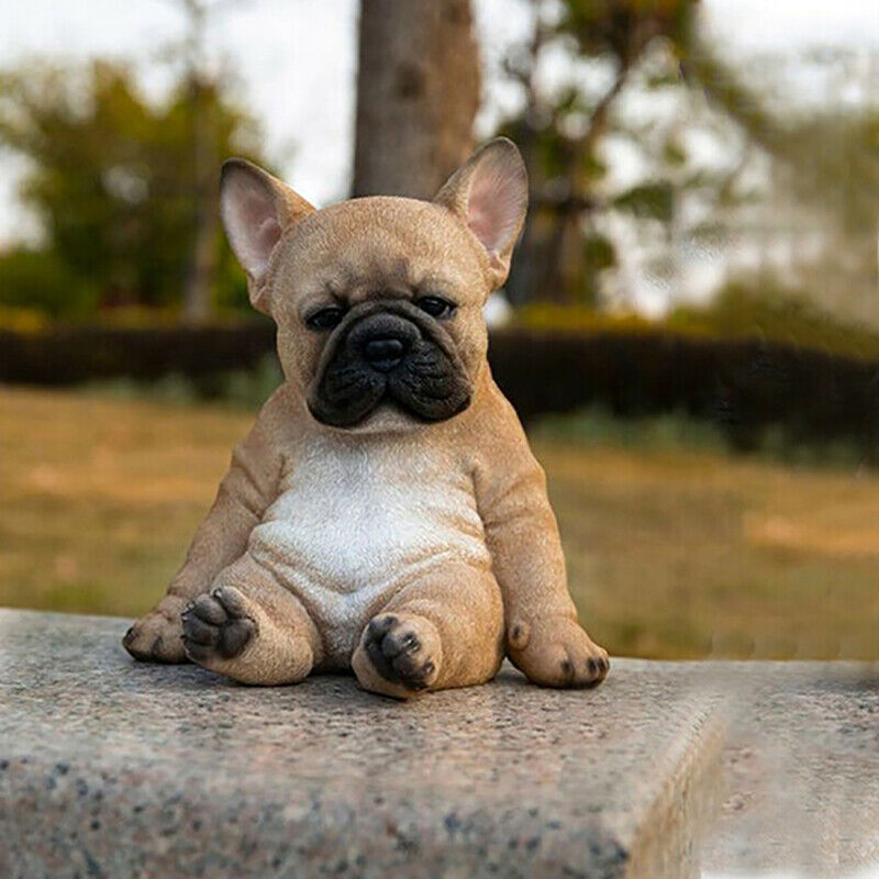 Sleepy French Bulldog Puppy Statue Resin Lawn Sculpture Super Cute ...