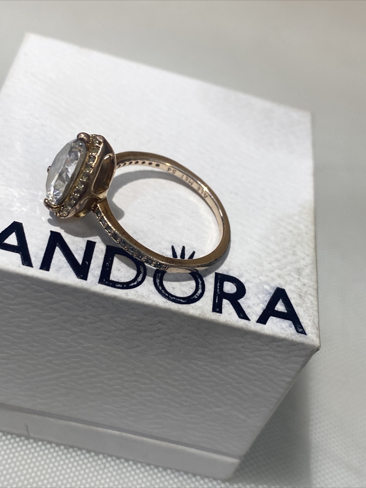 Vintage Authentic PANDORA Ring Ale Met Gold Plated Ri… Gem