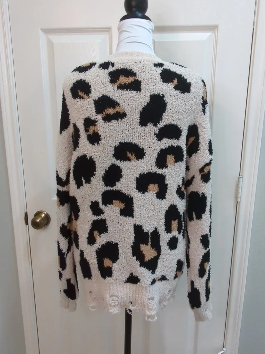 Distressed hotsell leopard sweater