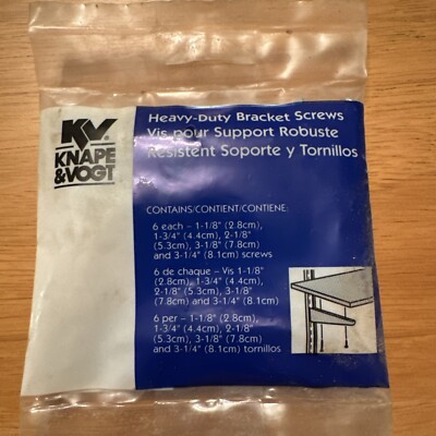 Knape & Vogt Heavy Duty Bracket Screws 6 Pack 
