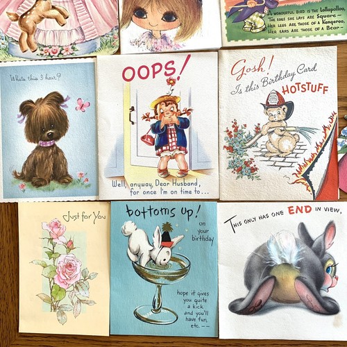 Vintage Birthday Greeting Cards LOT of 60 Crafting Scrapbooking Ephemera USED - Imagen 2 de 16
