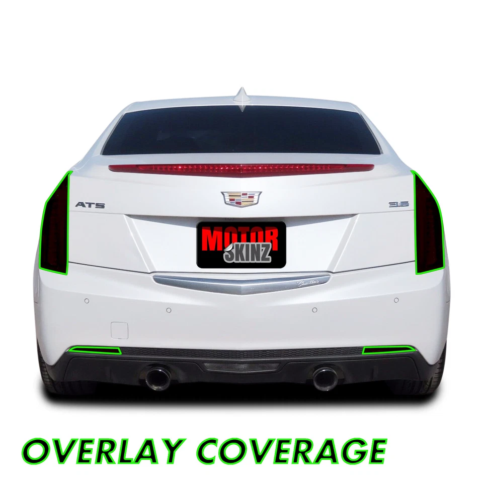 Задние фонари и отражатель ДЫМ предварительно нарезанный виниловый оттенок для седана Cadillac ATS 13–18 годов выпуска - Изображение 2 из 4