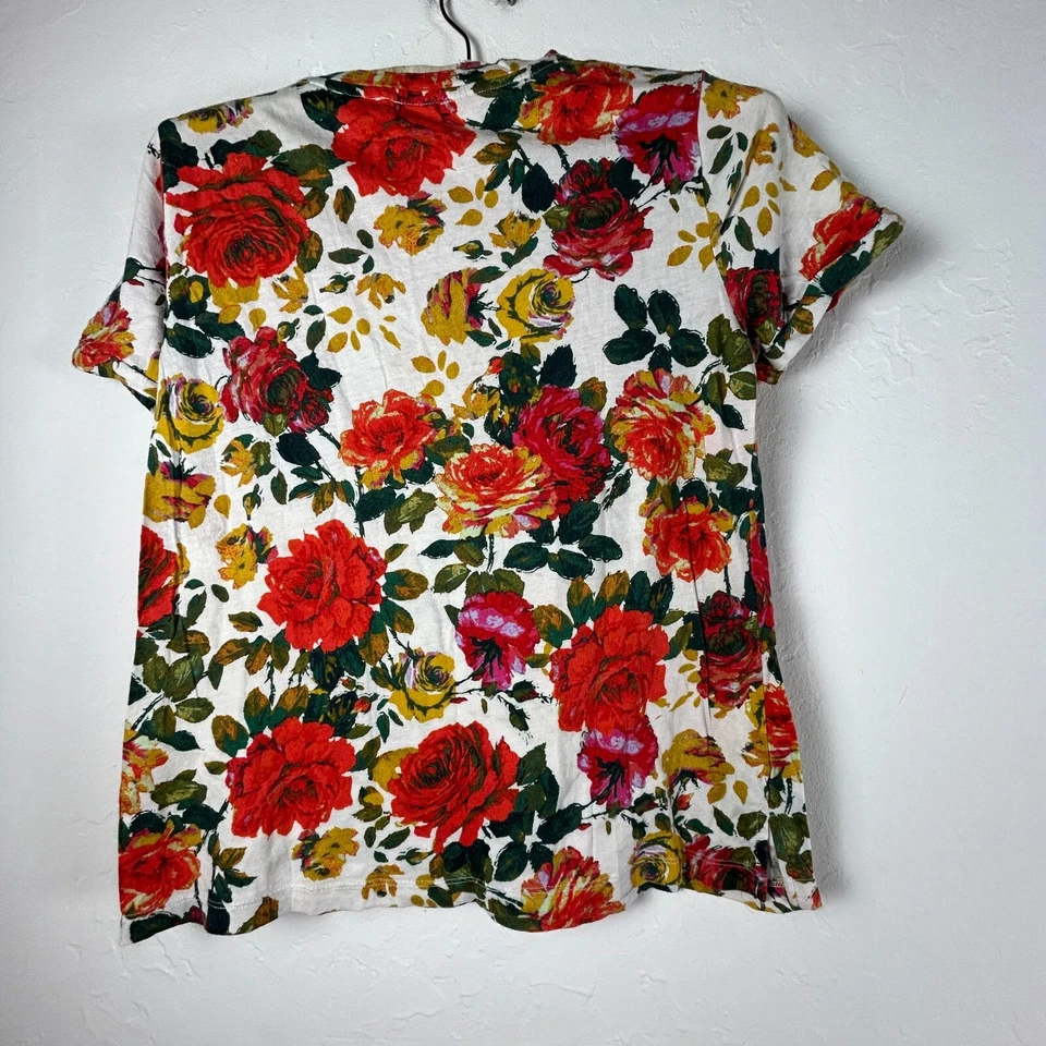 Camiseta Meadow Rue para mujer cuello redondo estampado floral talla XS multicolor manga corta Foto 2 de 4