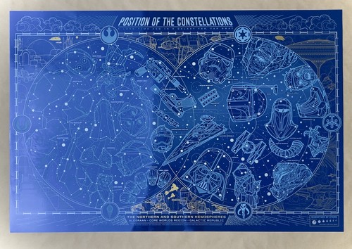 STAR WARS GALAXY Poster BLUE FOIL Screen Print RARE DISNEY Petrie BNG JEDI #5/10 - Picture 10 of 19