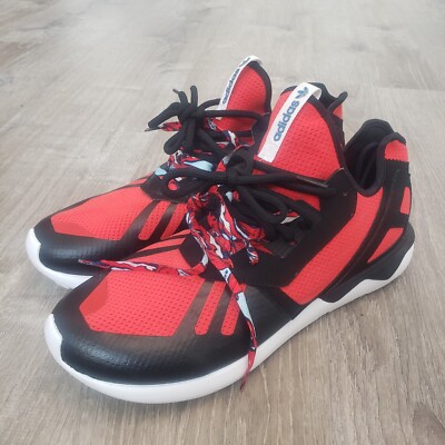 Adidas Men's Tubular Runner Size 12 Red Black Running Shoes Sneakers No INSOLES