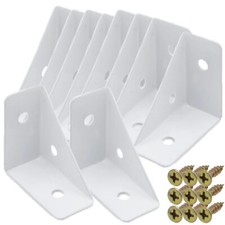 10Pcs White Right Angle Corner Shelf Bracket 38x38mm Metal Corner Brackets fo...
