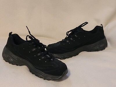 Skechers D'Lites Memory Foam Lace Up Black Walking Shoes-Sz 11 M-Good  Condition