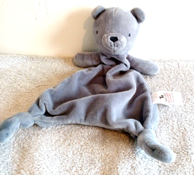 Tu Sainsburys Grey Teddy Bear Baby Comforter Comfort Blanket Soft Toy