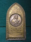 ST THERESE OF LISIEUX Old DECORATED METAL DESK PLAQUE