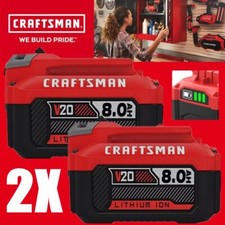 2PACK 20V 8.0AH For Craftsman V20 20 Volt MAX Li-ion Battery CMCB204 CMCB205