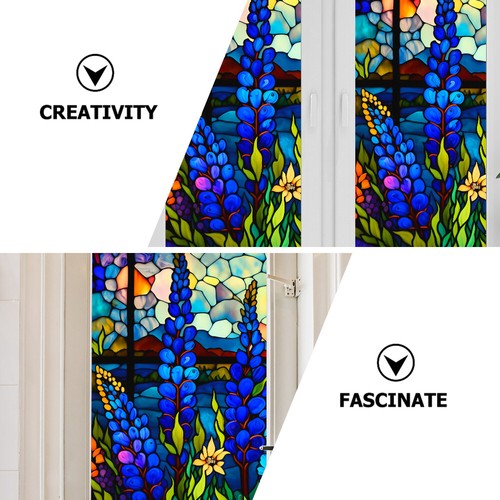 2x Window Film Non-adhesive Static Privacy Window Cling Stained Window Cling - Picture 3 of 12