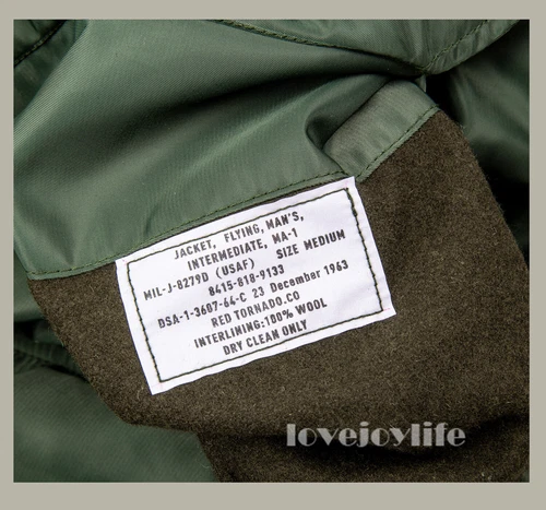 Red Tornado Winter Heavyweight MA1 Wool Jacket Men Pilot Jacket MA-1 Coat Short - Picture 16 of 29