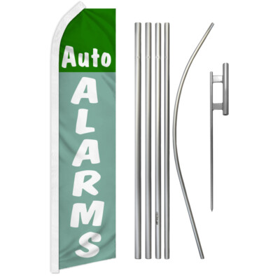 Auto Alarms Swooper Flutter Feather Advertising Flag Kit Car Alarm System Green