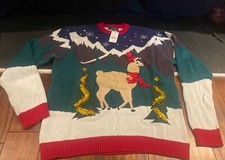 33 Degrees Ugly Christmas Sweater Llama New With Tags Women s Large