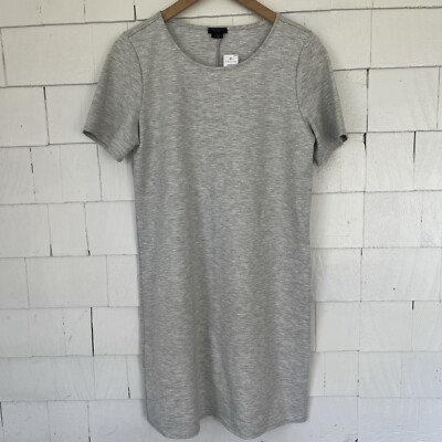 Womens Medium Ann Taylor Factor Grey Short Sleeve T Shirt Dress NWT Made  In USA | eBay
