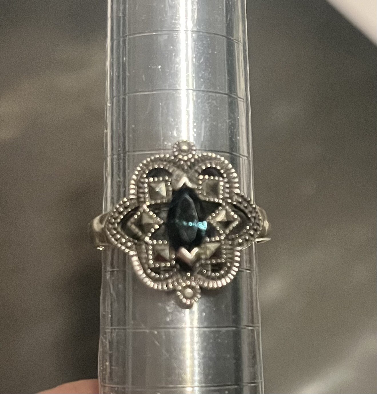 Vintage Sterling Silver Ring,Solid 925 with Marca… - image 1