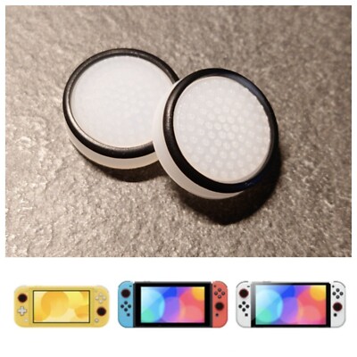 Nintendo Switch Joystick Joy-Con Schutz Kappen Grip Caps Weiß Klar Analog Stick 
