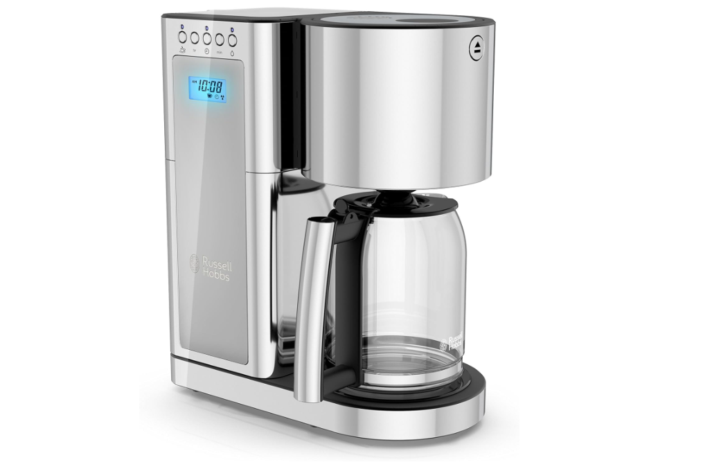 Russell Hobbs Glass Series 8Cup Coffeemaker, Black & Silver, CM8100BKR